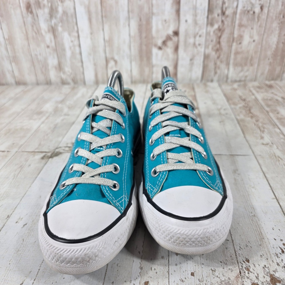 Converse Chuck Taylor All Star Low Top Teal Blue Canvas Sneakers Womens 9 - Picture 5 of 8